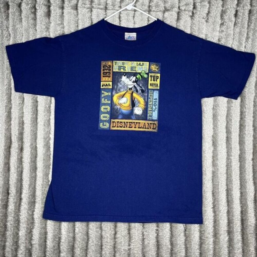 Vintage Disneyland Resort Goofy T-shirt Adult L Royal Blue‎ Short Sleeve